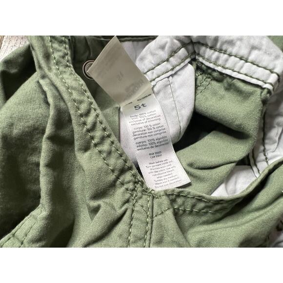 Oshkosh Girl's 5T Sage Green Cotton Overalls w/ Floral print pattern accent - Picture 7 of 7